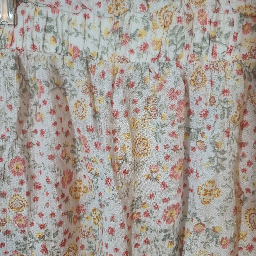 Pink Rose Ruffled Floral Mini Skirt - Picture 3 of 3